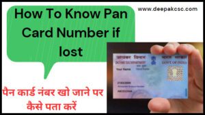How to know pan number if lost